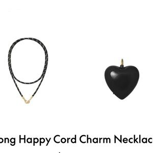 Roxanne Assoulin Black Heart Cord Charm Necklace